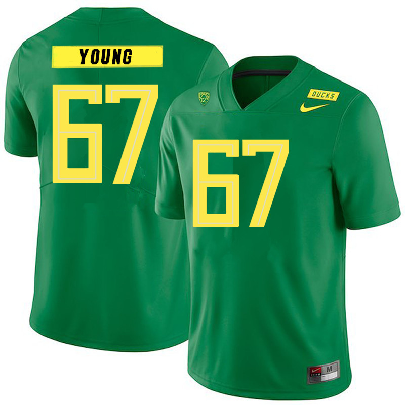 Men #67 Cole Young Oregon Ducks College Football Jerseys Sale-Green